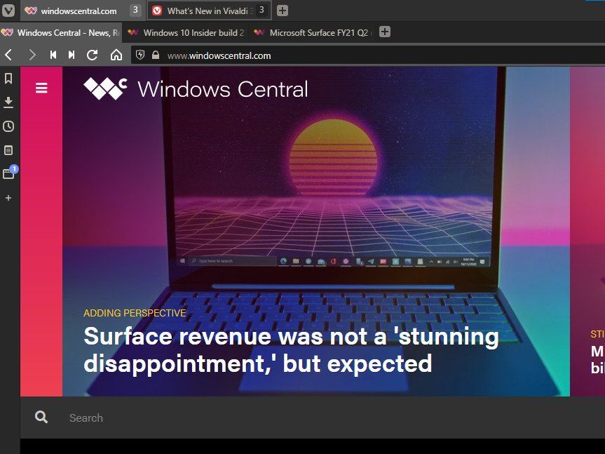 Vivaldi Multiple Tab Stacks