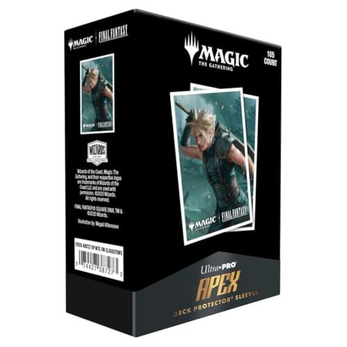 Final Fantasy X Universes Beyond Cloud, Ex-Soldier 105ct Apex Deck Protector Sleeves for Magic The Gathering