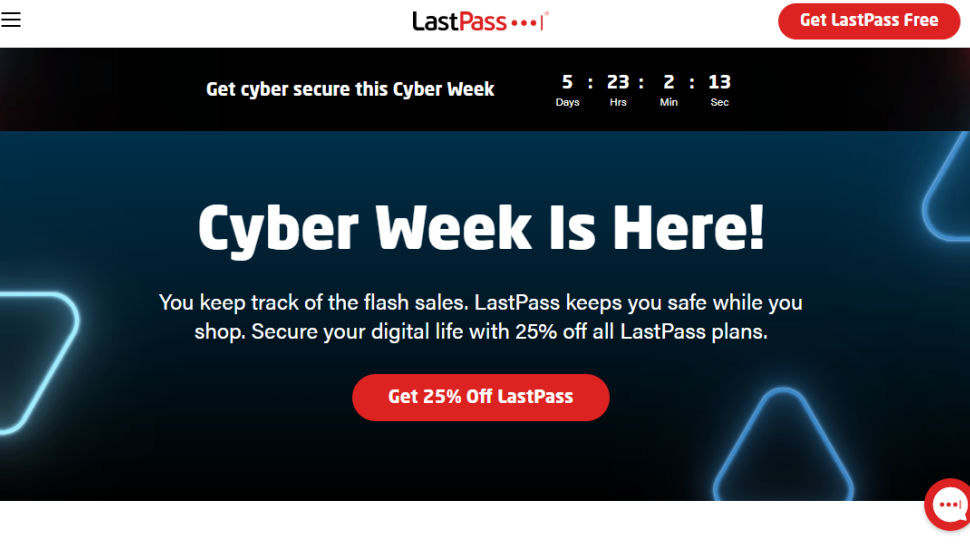 Skjermbilde fra nettsiden til LastPass.