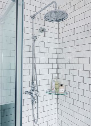 bathroom makeover with glass shower room