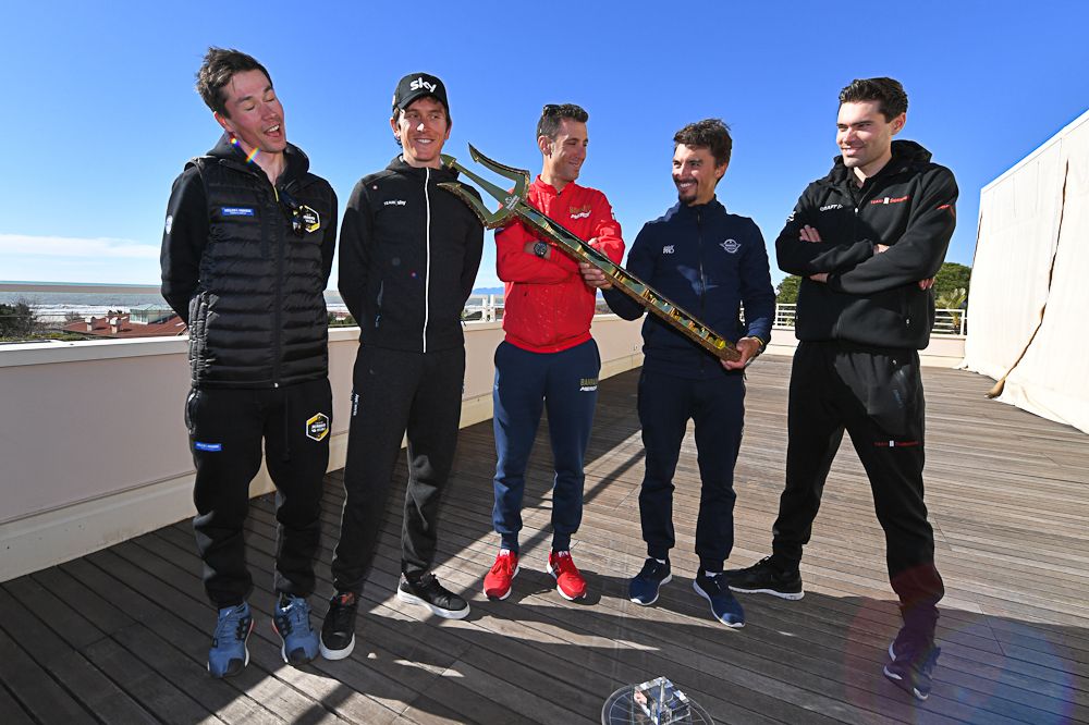 Julian Alaphilippe pokes fun at Geraint Thomas with the Tirreno-Adriatico trident