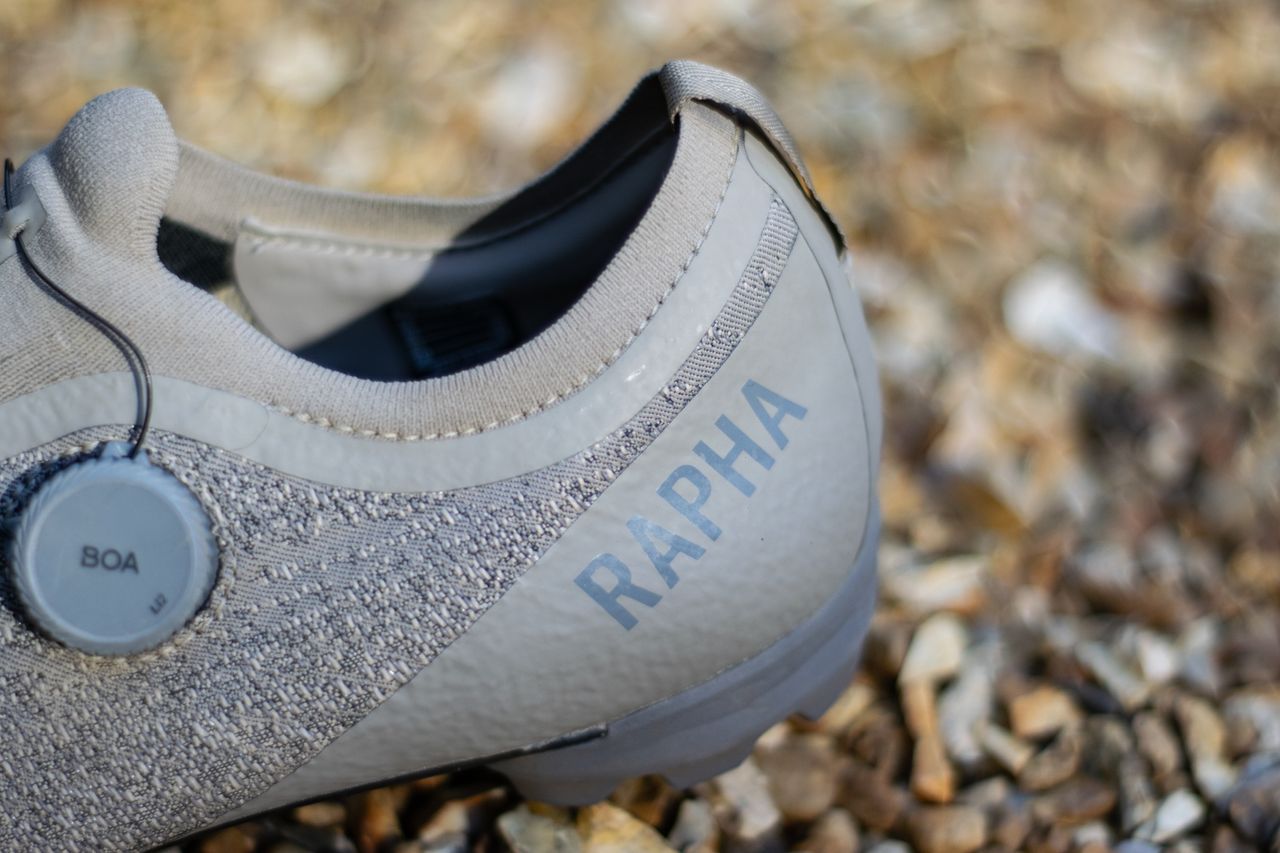 A pair of Rapha Pro Team Gravel covered in mud