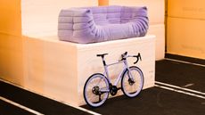 Ligne Roset x Origine Fraxion GTR bike and Togo sofa