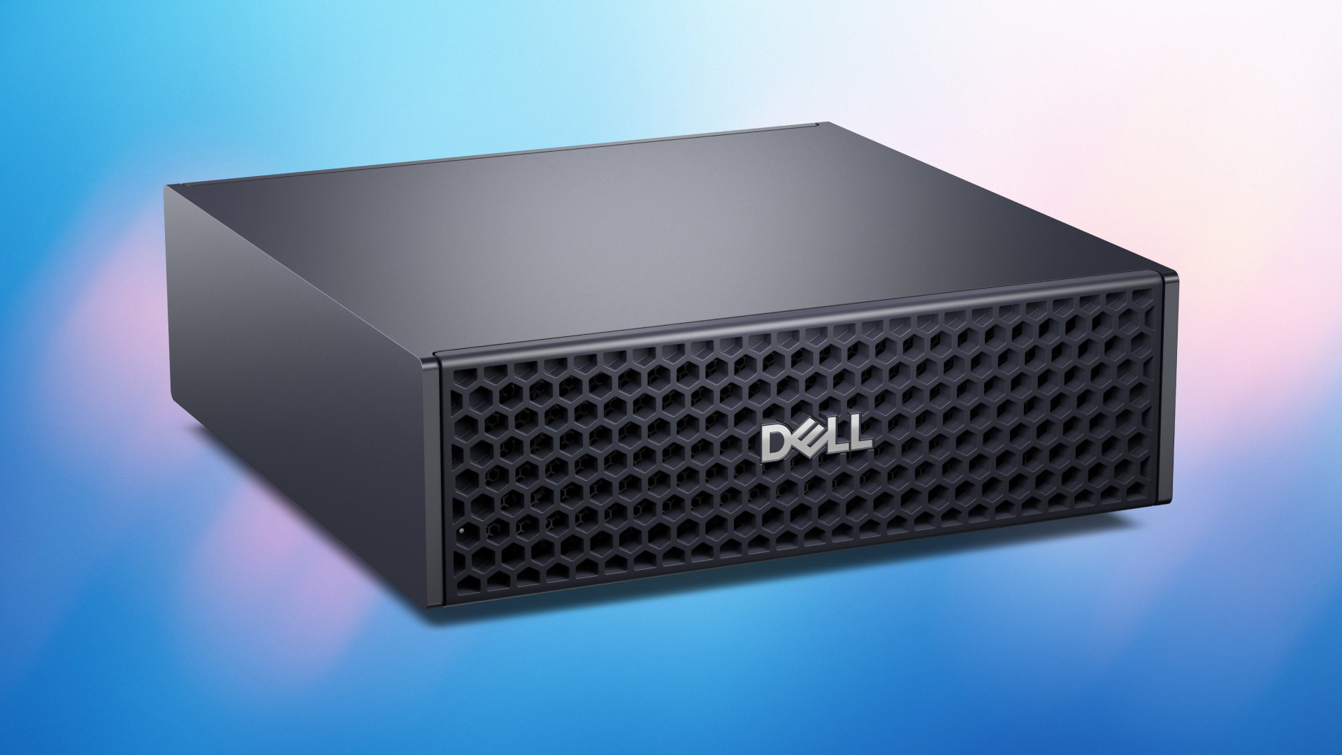 Promotional image for the Dell Pro Max with GB10 AI workstation.