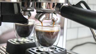 Pouring espresso in the Philips Barista Brew Espresso Machine