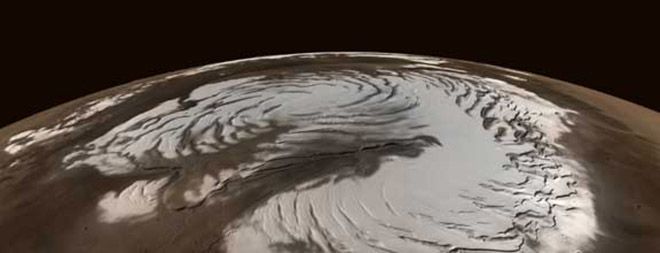 Mars, north pole, water, ice