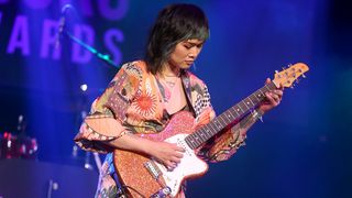 Honoree Yvette Young, recipient of the Inspire Award, performs onstage during the 10th Annual She Rocks Awards at THE RANCH Restaurant on June 02, 2022 in Anaheim, California