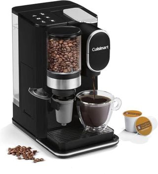 Cuisinart Single Serve Coffee Maker + Coffee Grinder, 48-Ounce Removable Reservoir, Black, Dgb-2