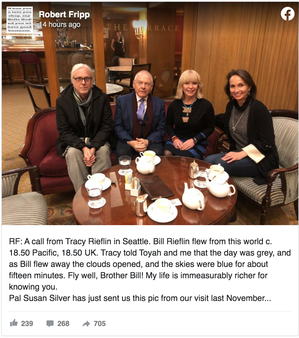 Ministry, R.E.M. and King Crimson drummer, Bill Rieflin, dies aged 59