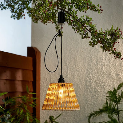 exterior rattan pendant light