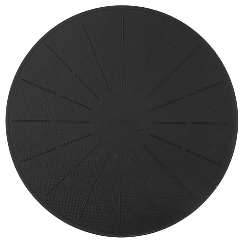 Lazy K Induction Cooktop Mat - Silicone Fiberglass Scratch Protector - for Magnetic Stove - Non Slip Pads to Prevent Pots From Sliding During Cooking_ Black (11inches)