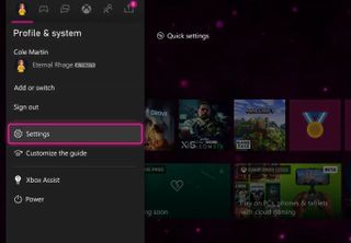 Xbox Series X Profile Tab