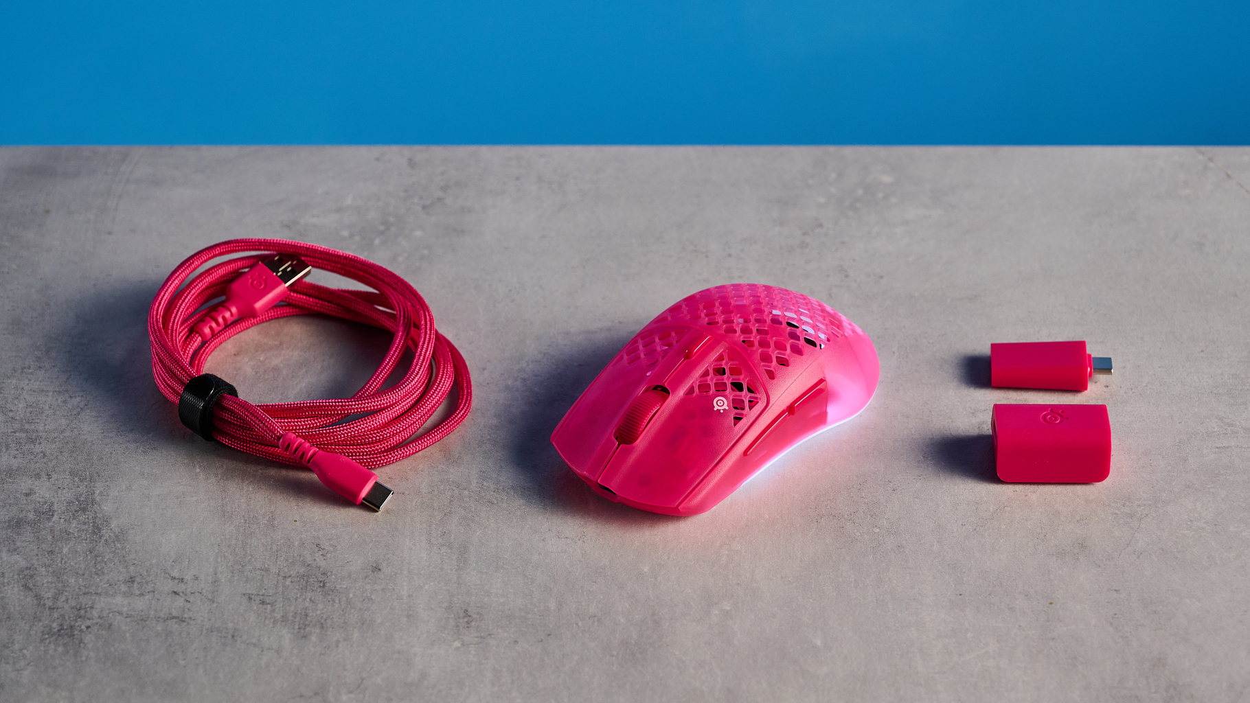 ماوس بی سیم Red SteelSeries Aerox 3 Wireless Gen 2 برای بازی