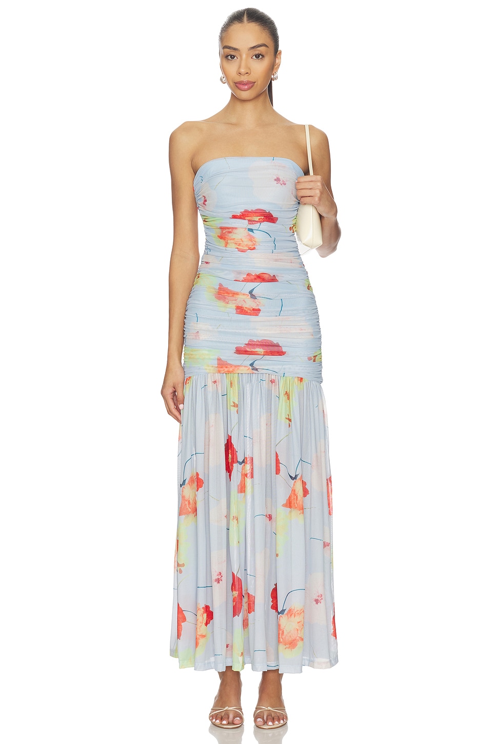 Solana Printed Mesh Maxi Dress