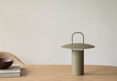 Menu Portable Lamp by Daniel Schofield in sage green