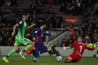 Lionel Messi scored his 18th and 19th goals of the season for Barcelona in the 5-0 win against Leganes