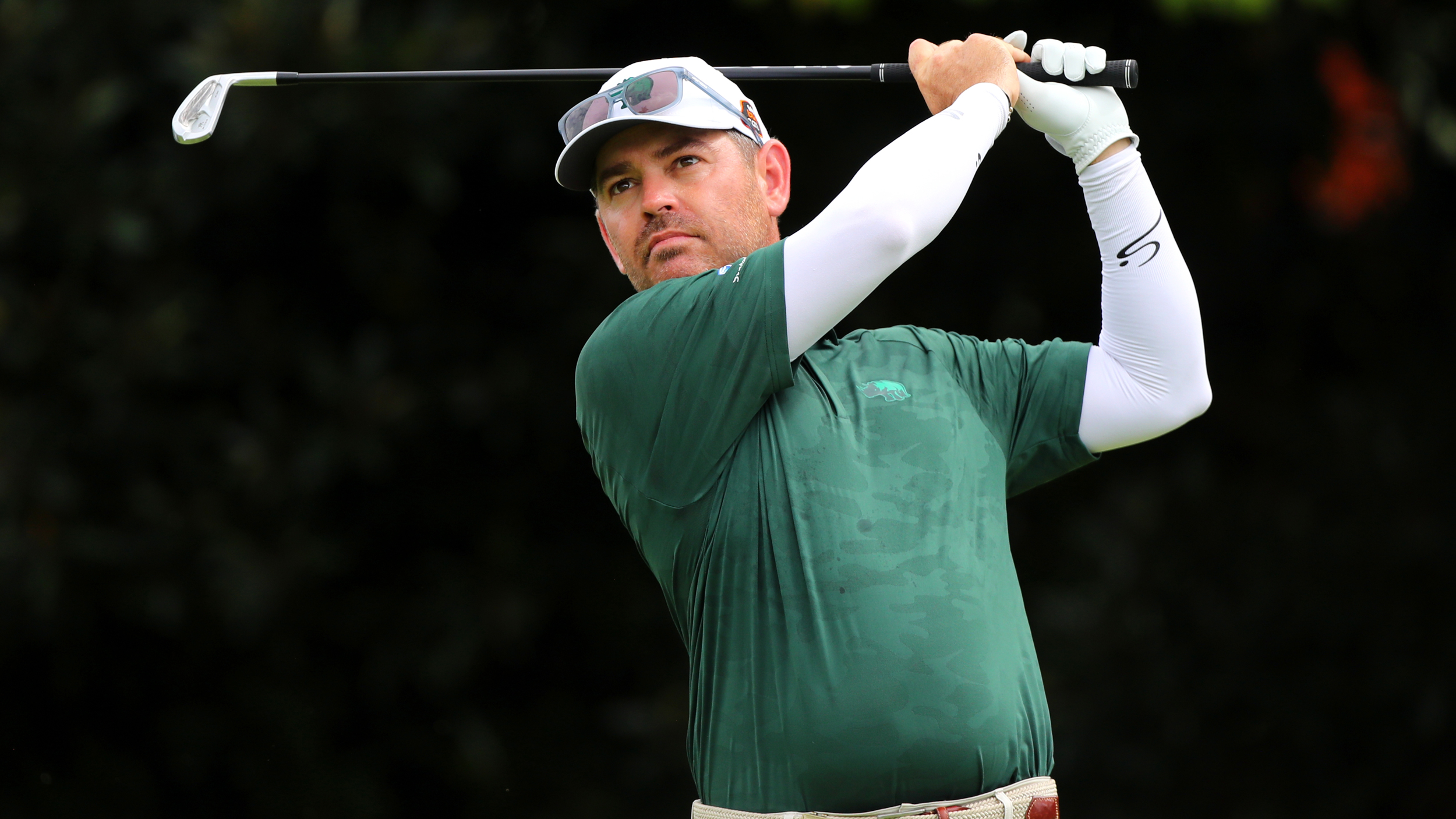 Louis Oosthuizen holds his finish on an iron shot