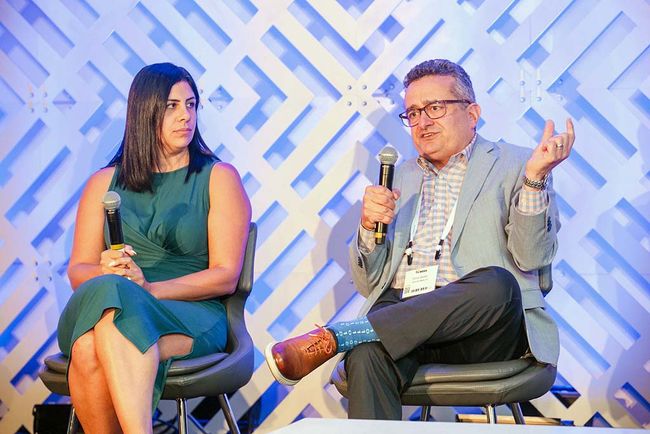 Addressable Advertising panelists Michele Stone (l.), Paramount, and Chris Geraci, Adcuratio Media.