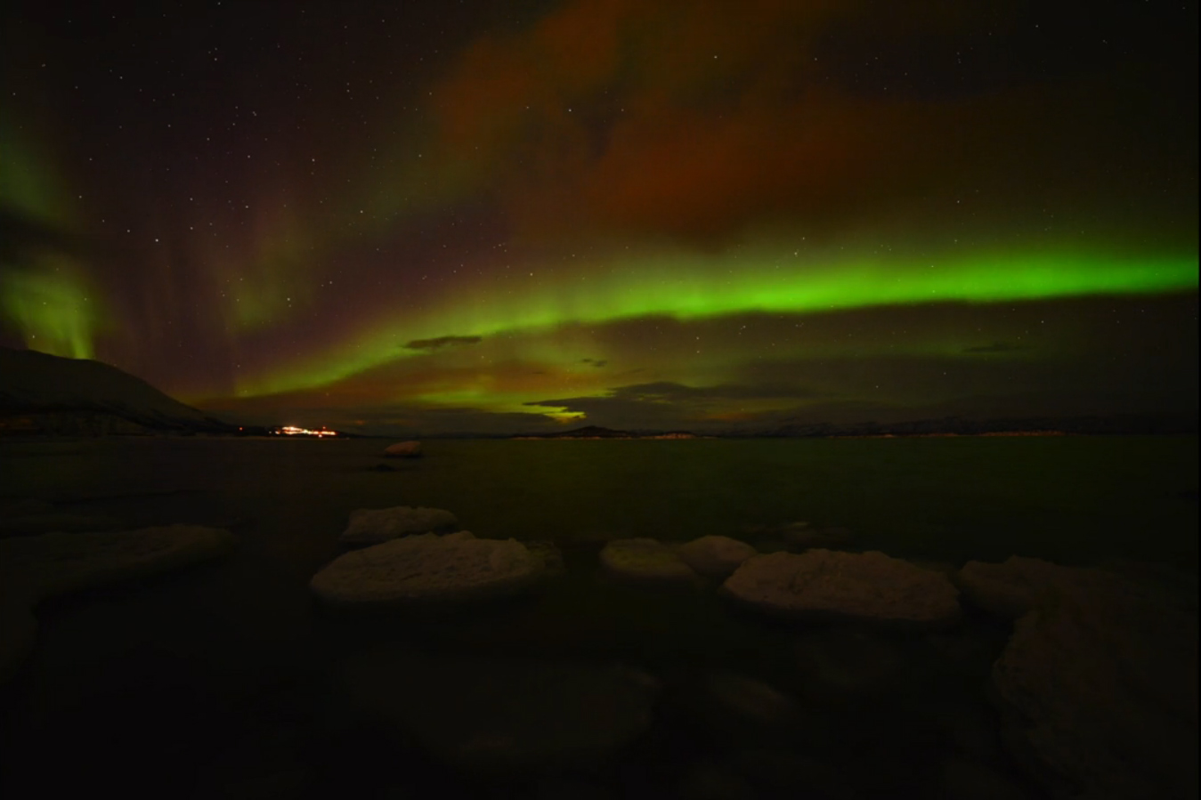 Christmas auroras shine over Abisko National Park in Sweden on Christmas 2013.