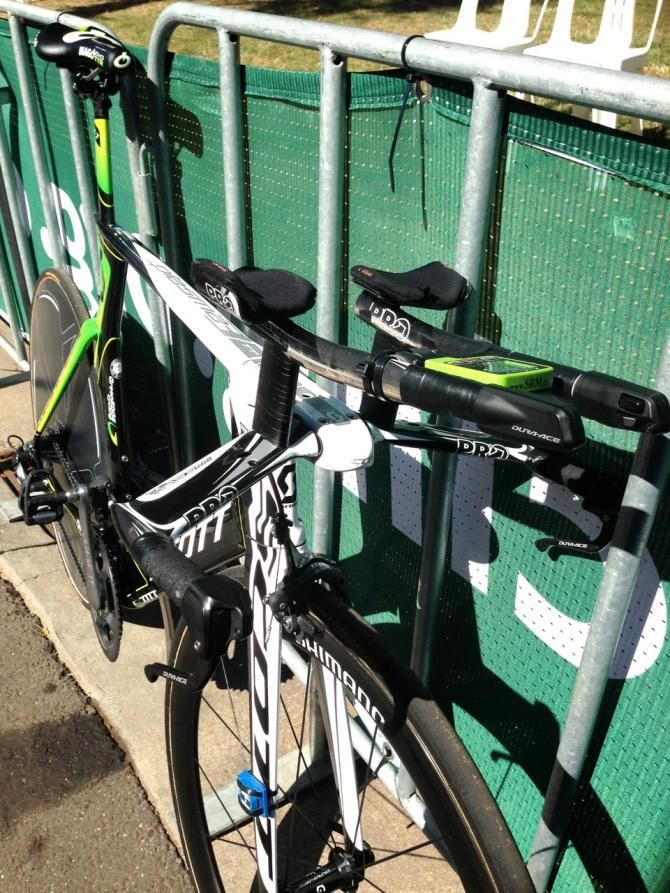 Plenty of spacers up front for Luke Durbridge's Pro aerobar extensions