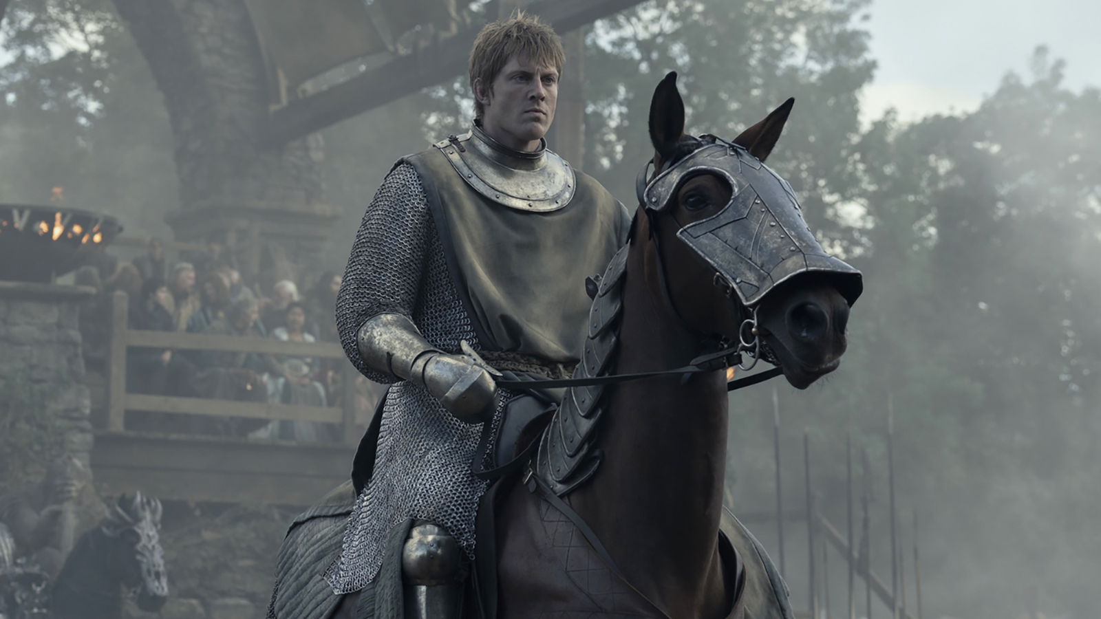 Dunk wearing his chainmail and on horseback in A Knight of the Seven Kingdoms episode 4
