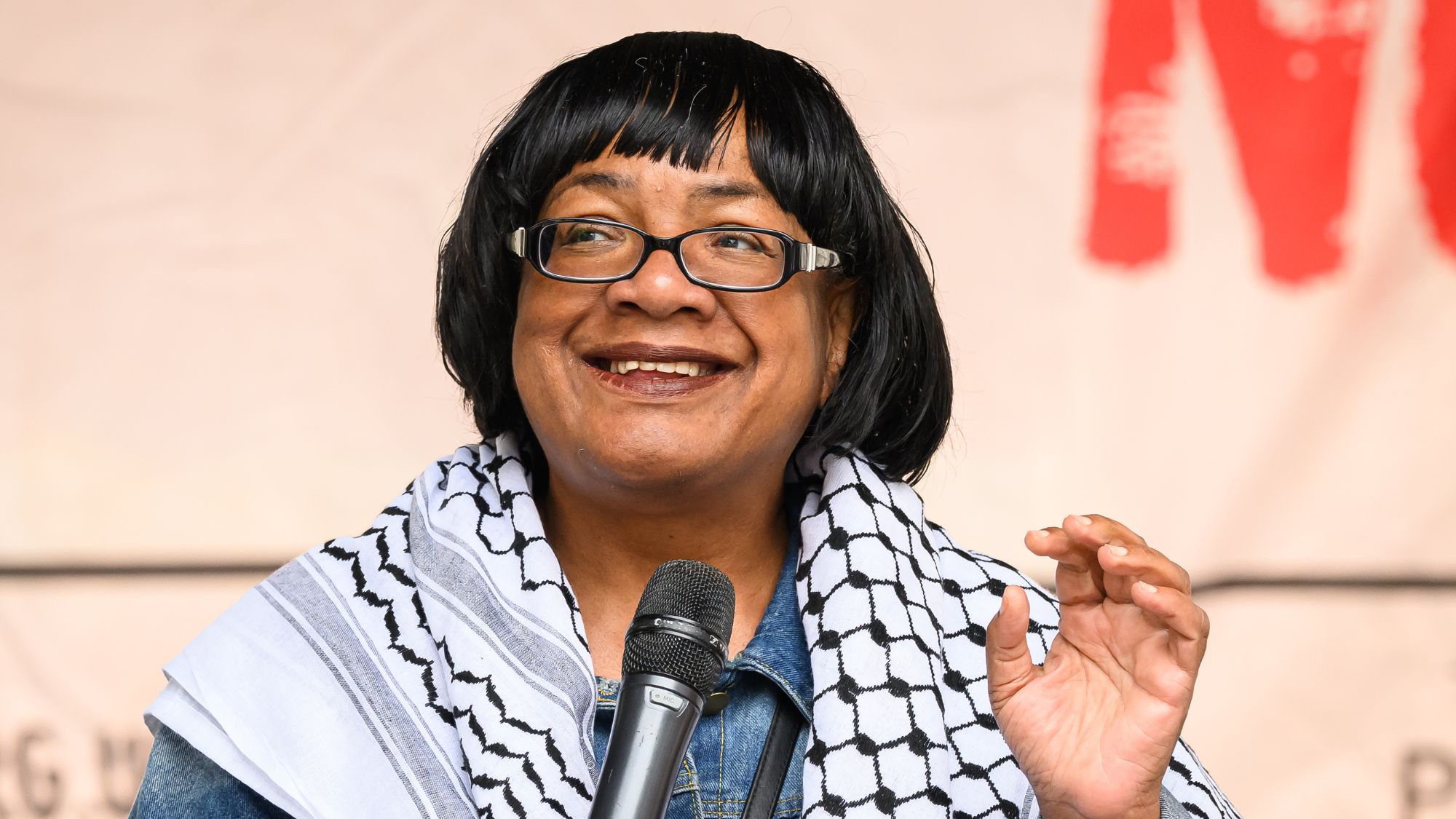 Diane Abbott speaks during a protest over benefits cuts organised by People&#039;s Assembly on June 7, 2025 in London