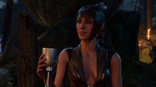 Baldur's Gate 3 romance - Shadowheart raising a cup with the player