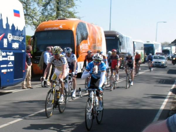Fabian Wegmann (Milram) keeps cool in the peloton during his first race back after breaking his collarbone