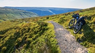 bikepacking on a trail