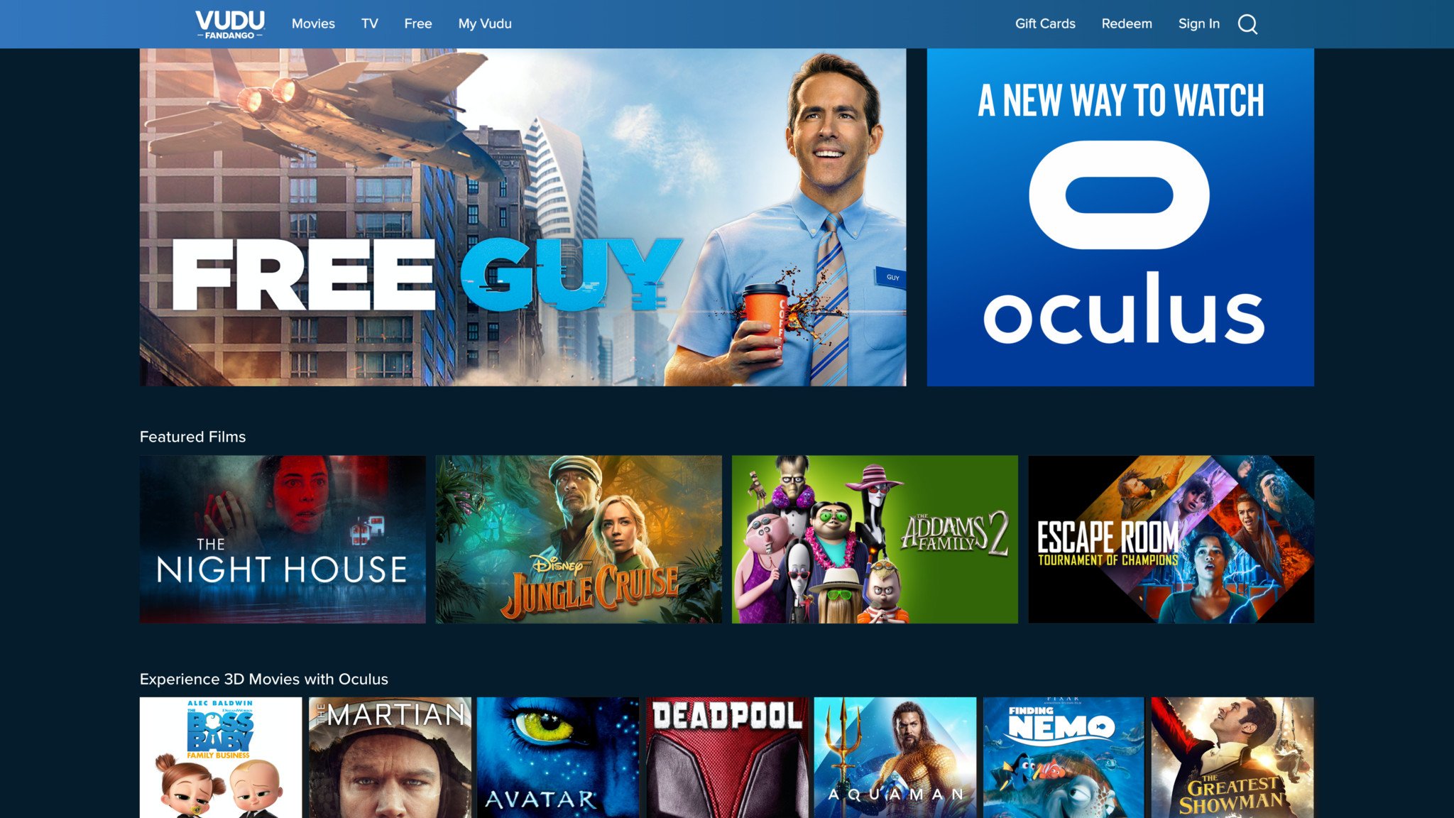 Vudu arrives on the Oculus 2 so you check out 'Free Guy | Central