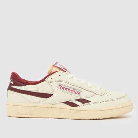 Reebok Club C Revenge in White &amp;amp; Burgundy