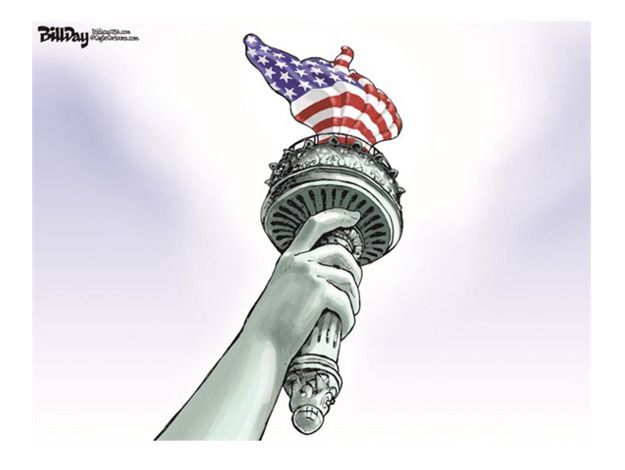 Editorial cartoon Fourth of July