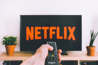 Television with Netflix and remote
