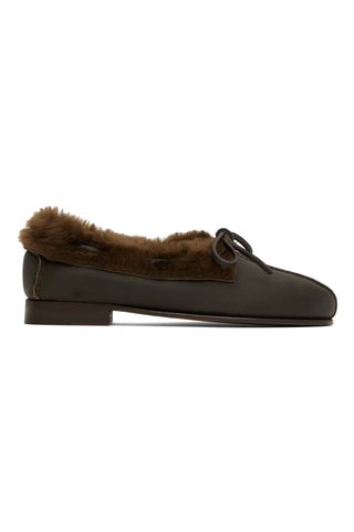 Hereu, Brown Tilla Shearling Loafers