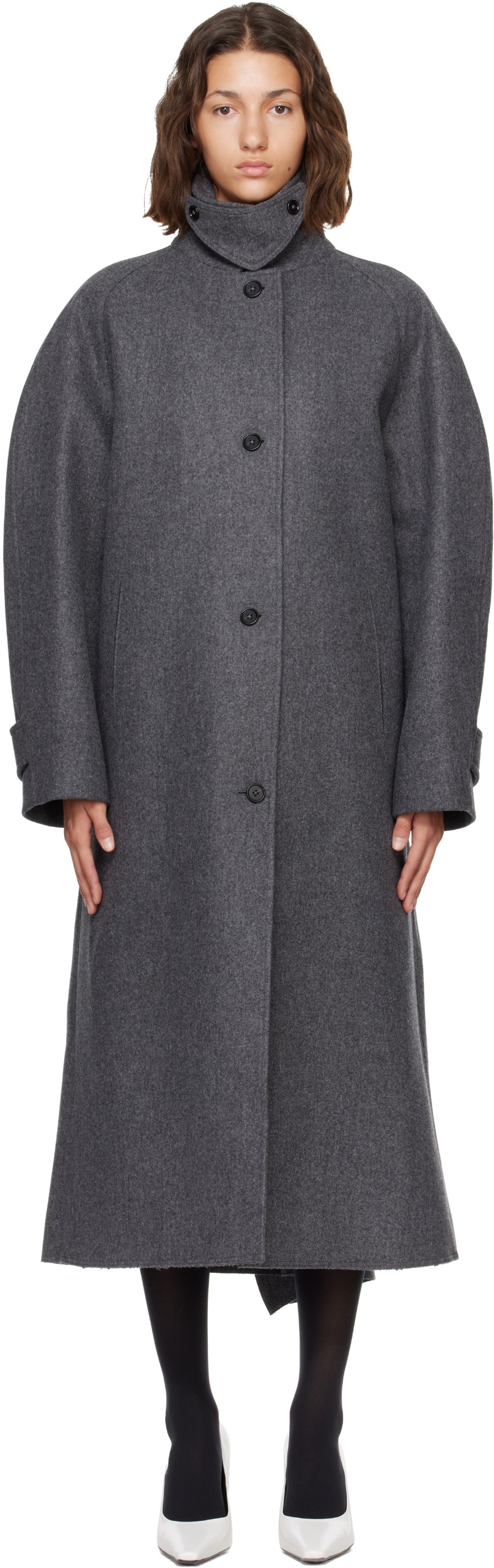 Gray Double Wool Coat
