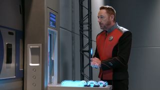 Lt. Gordon Malloy (Scott Grimes) tries to integrate the data from a 400-year-old iPhone into the Orville's main computer.