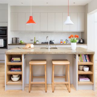 kitchen island with island and dining table