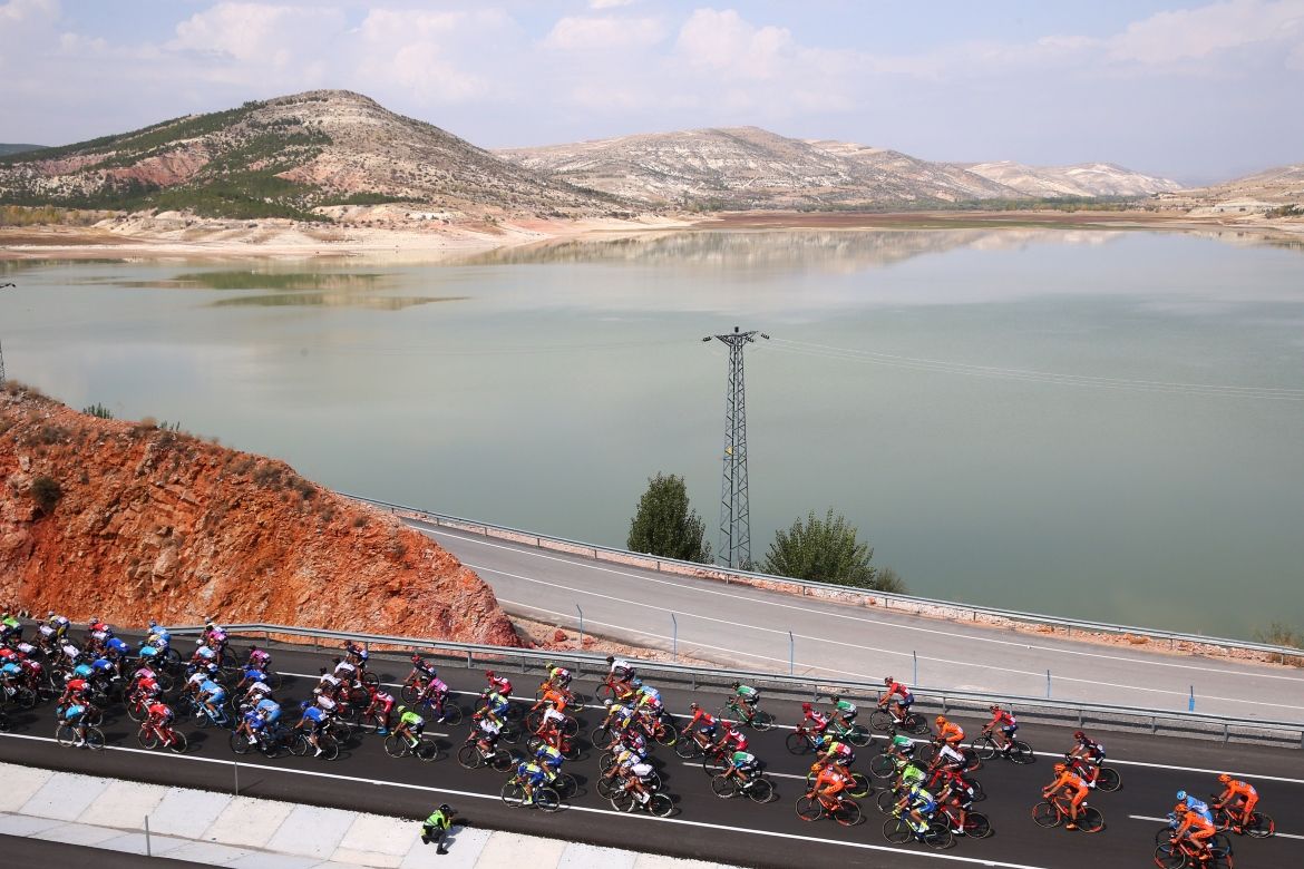 The riders making their way through central Turkey