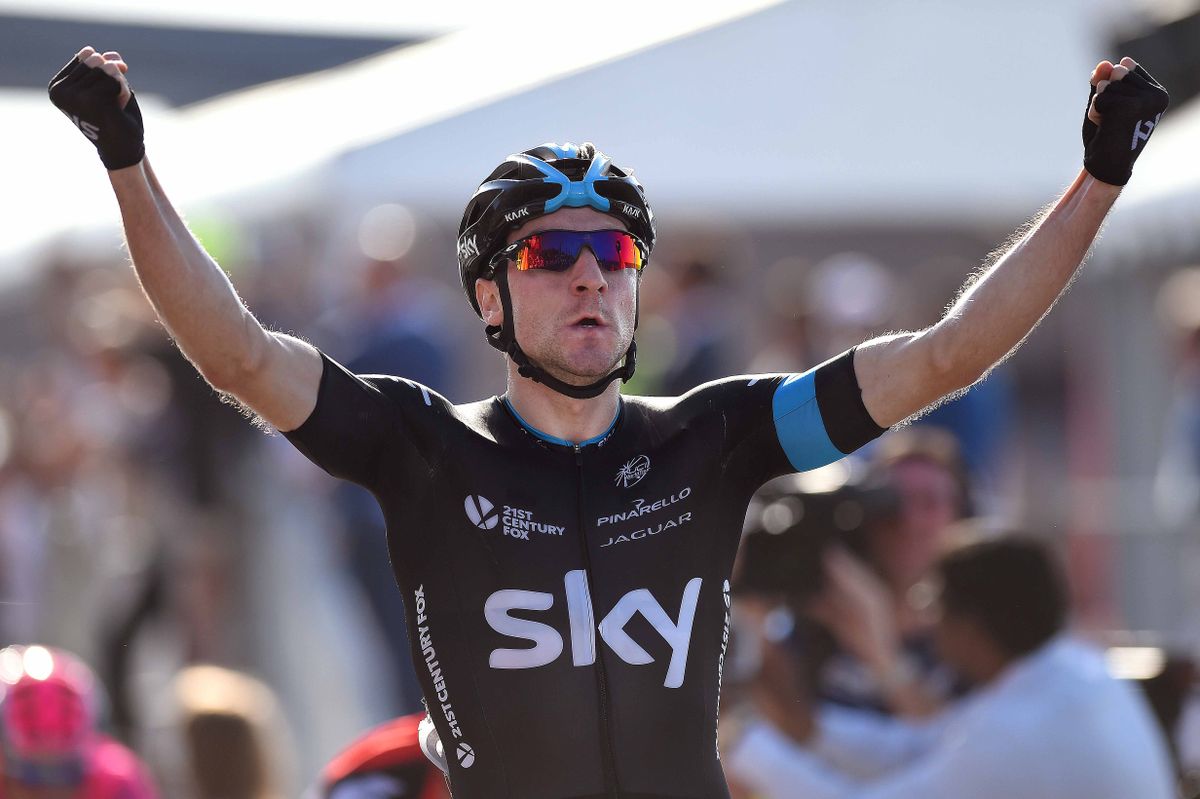The victory was Elia Vivani's first in team Sky colours