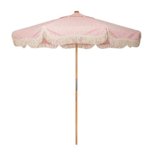 Business & Pleasure Co., Business & Pleasure Co. Lauren's Stripe Market Parasol, 2.4m, Pink