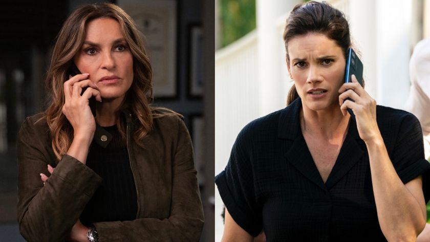 Olivia Benson on the phone on SVU Season 27x02 and Maggie Bell on the phone in FBI Season 8x01