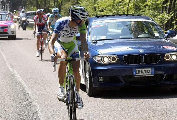Vincenzo Nibali (Liquigas-Cannondale) couldn't make the final selection on the Fai della Paganella ascent.
