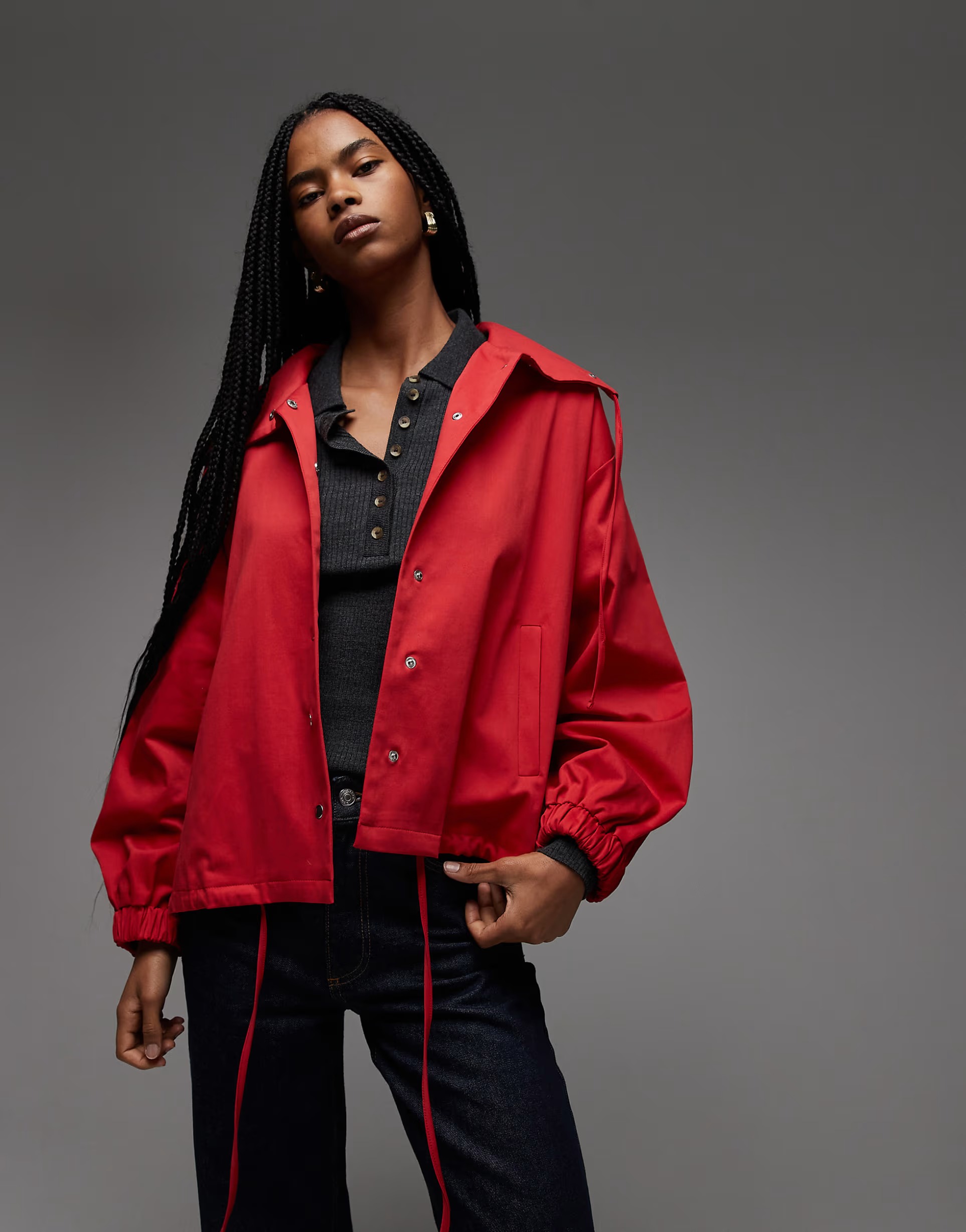 ASOS Design, Funnel Neck Button Jacket
