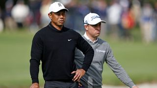 Tiger Woods and Justin Thomas at the 2023 Genesis Invitational at Riviera Country Club