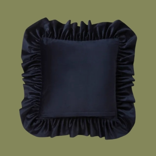 DAMSON MADDER, Recycled Velour Oversized Frill Square Cushion