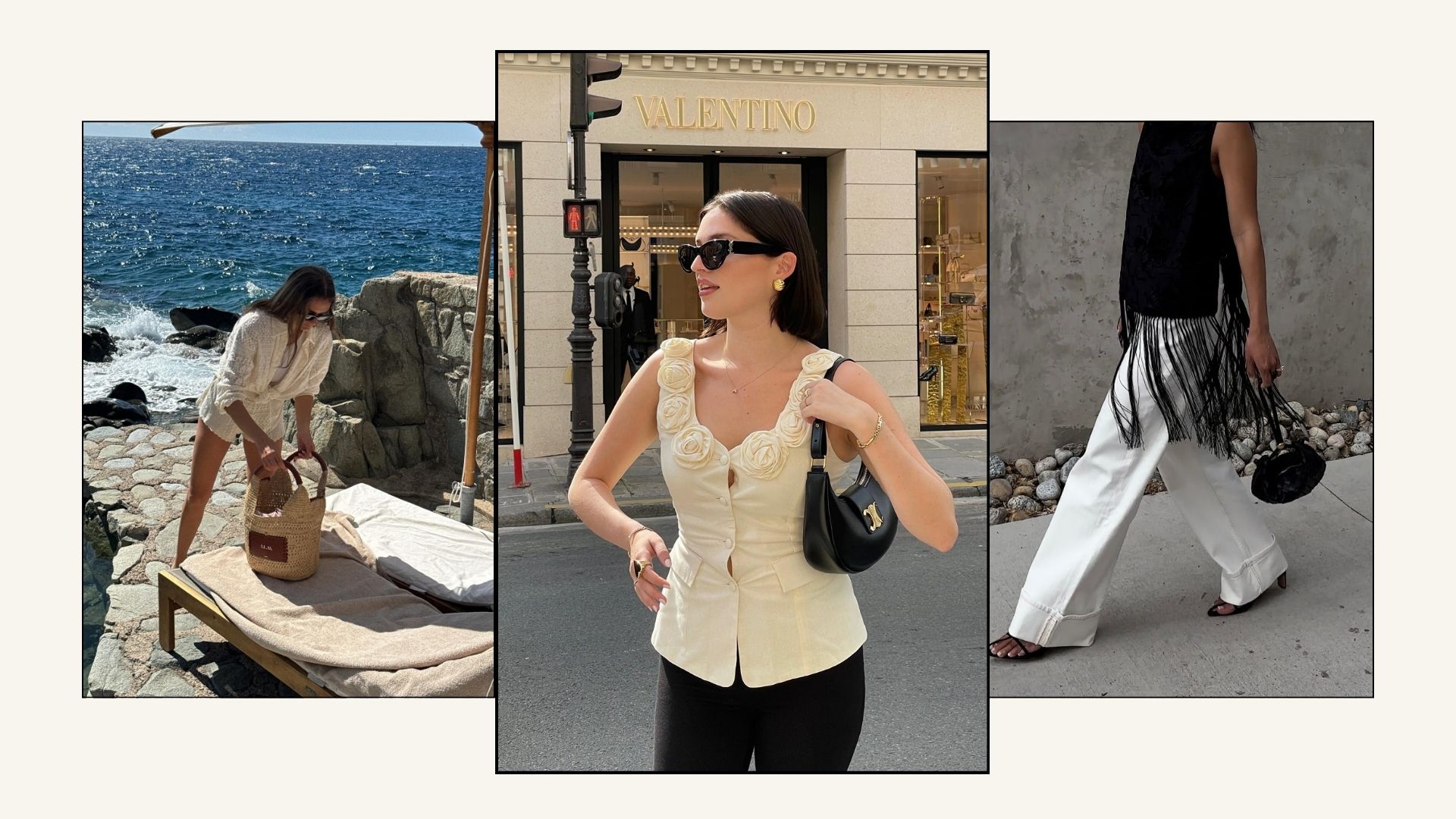 Three women wearing luxury summer buys