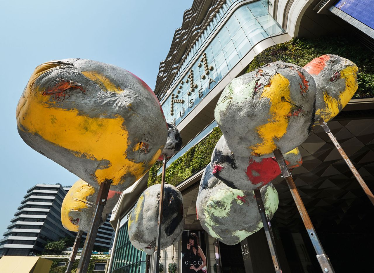 Phyllida Barlow installation at K11 Musea Hong Kong for Art Basel Hong Kong 2023