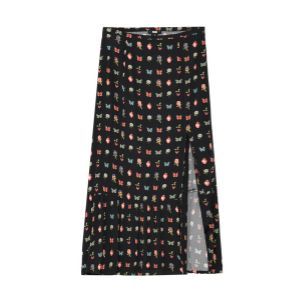 floral skirt with slit on the right