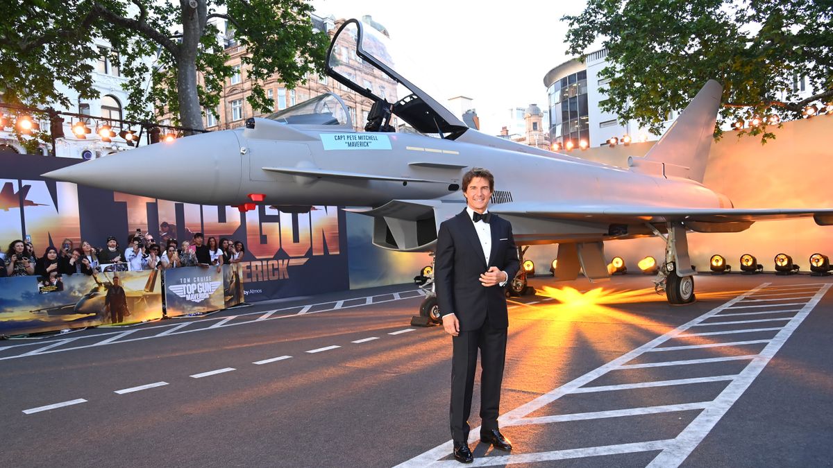 Tom Cruise at London premiere of Top Gun: Maverick