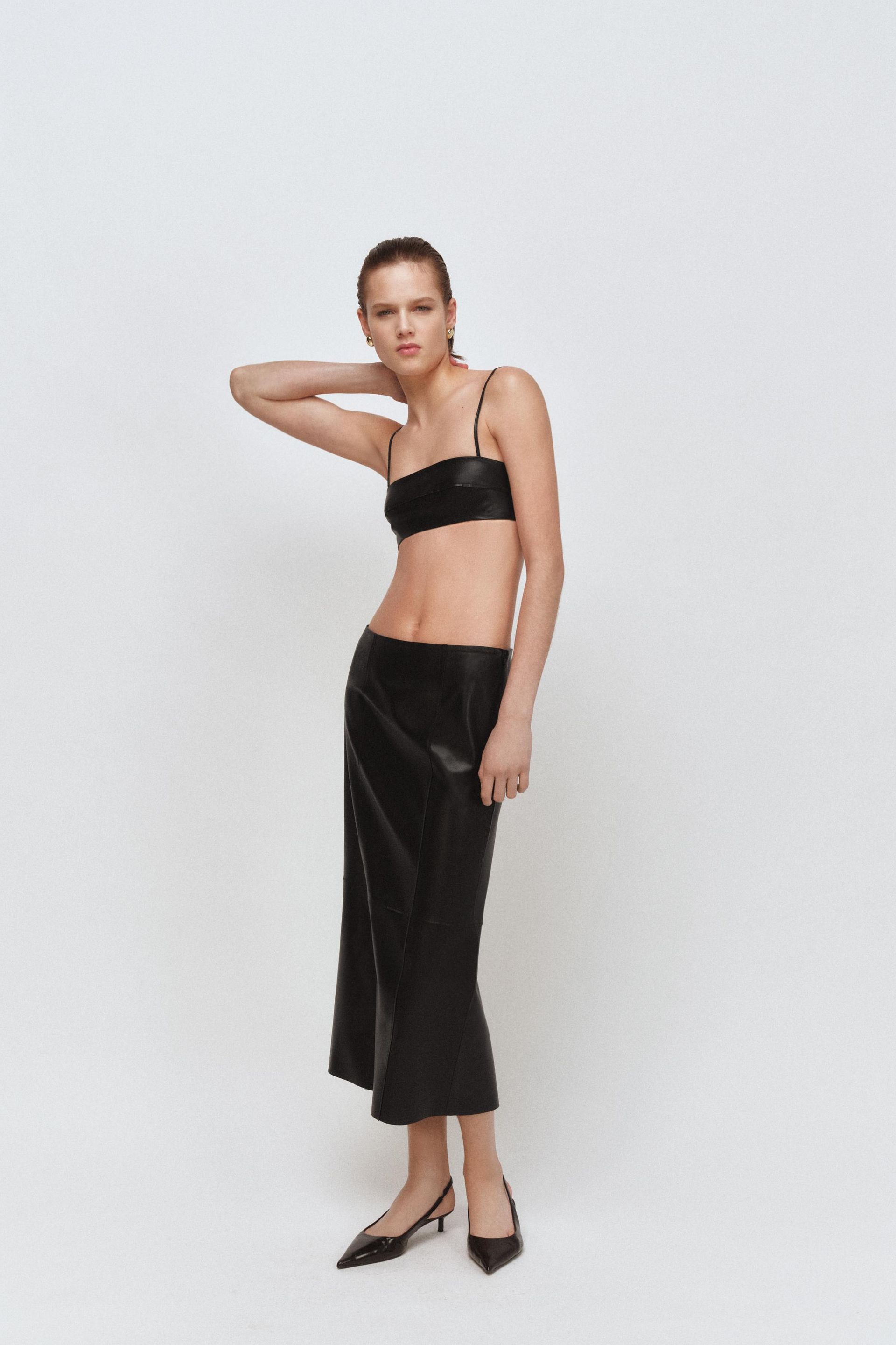 100% Leather Skirt Zw Collection Limited Edition